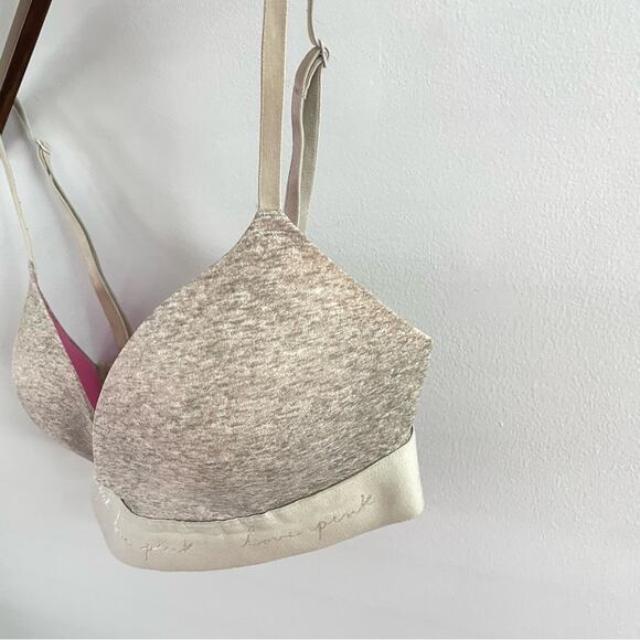 PINK Victoria’s Secret | Women’s Heathered Grey Wear Everywhere Push-Up Bra 32D - Picture 6 of 8